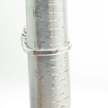 CHUCK CLEMENCY 925 Sterling Silver Real Rutilated Quartz Enamel Ring Size 11.25