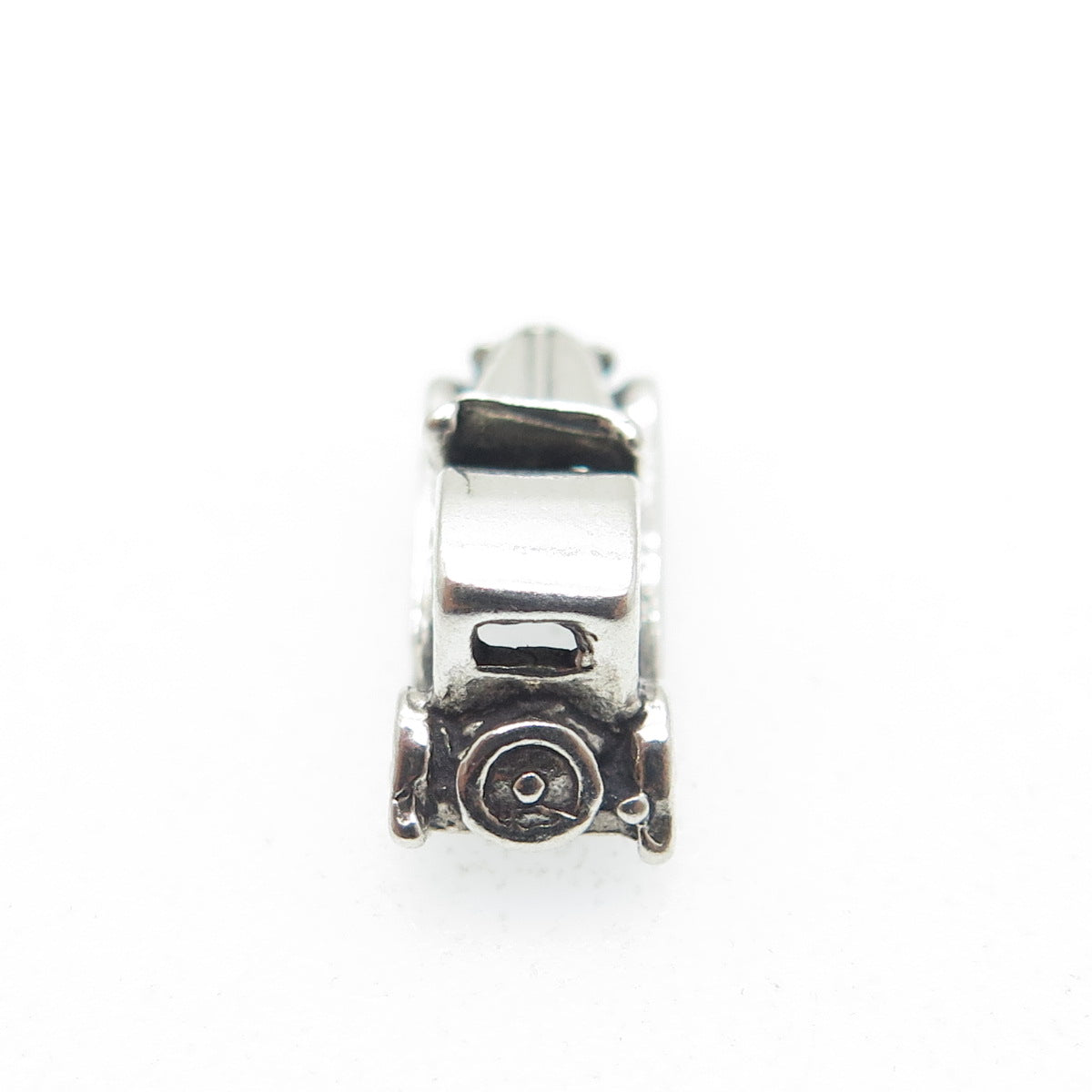 925 Sterling Silver Antique Retro Car Minimalist 3D Charm Pendant