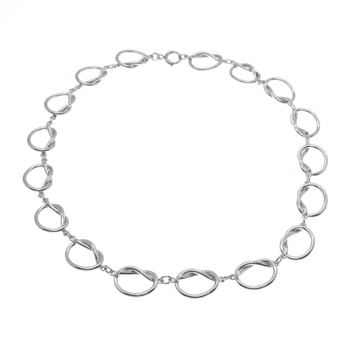 B. A. BALLOU & CO. Sterling Silver Antique Art Deco Love Knot Chain Necklace 15"