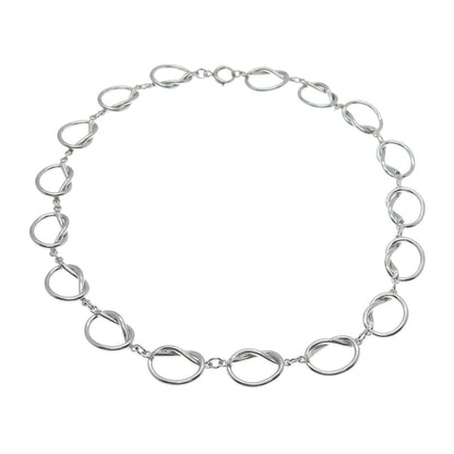 B. A. BALLOU & CO. Sterling Silver Antique Art Deco Love Knot Chain Necklace 15"