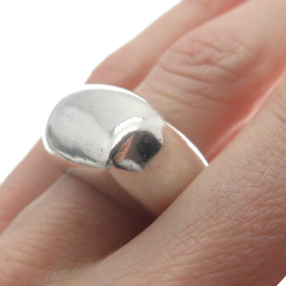 925 Sterling Silver Vintage Smooth Domed Ring Size 7.25