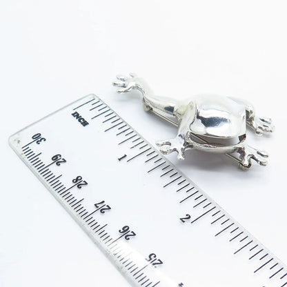 925 Sterling Silver Vintage Mexico Frog For Good Luck Pin Brooch