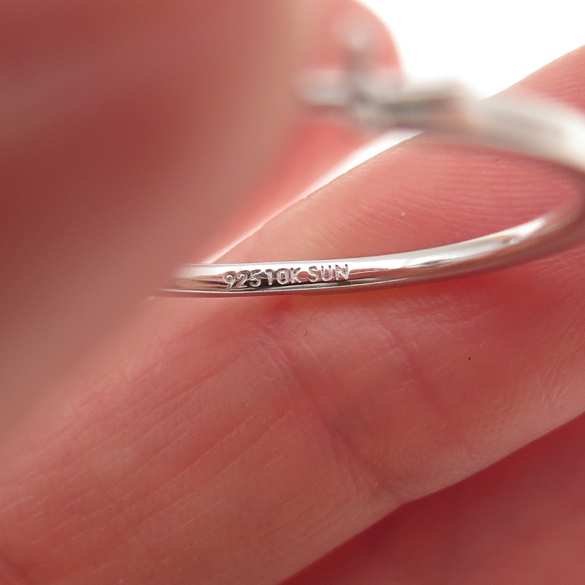 Sun 925 Sterling Silver 10K Gold Real Diamond Cross Hoop Earrings