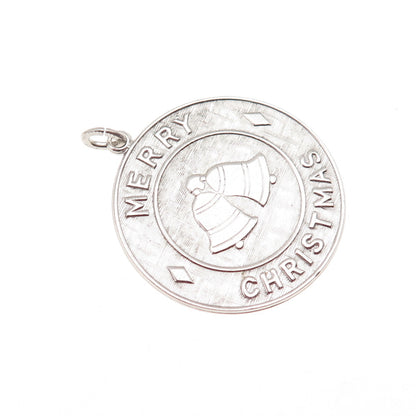 J.M. Fisher 925 Sterling Silver Vintage Merry Christmas Bells Charm Pendant