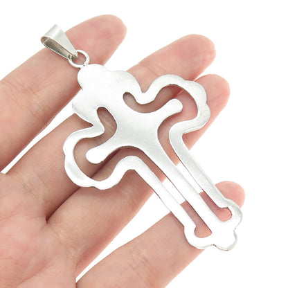 925 Sterling Silver Vintage Mexico Cross Modernist Pendant