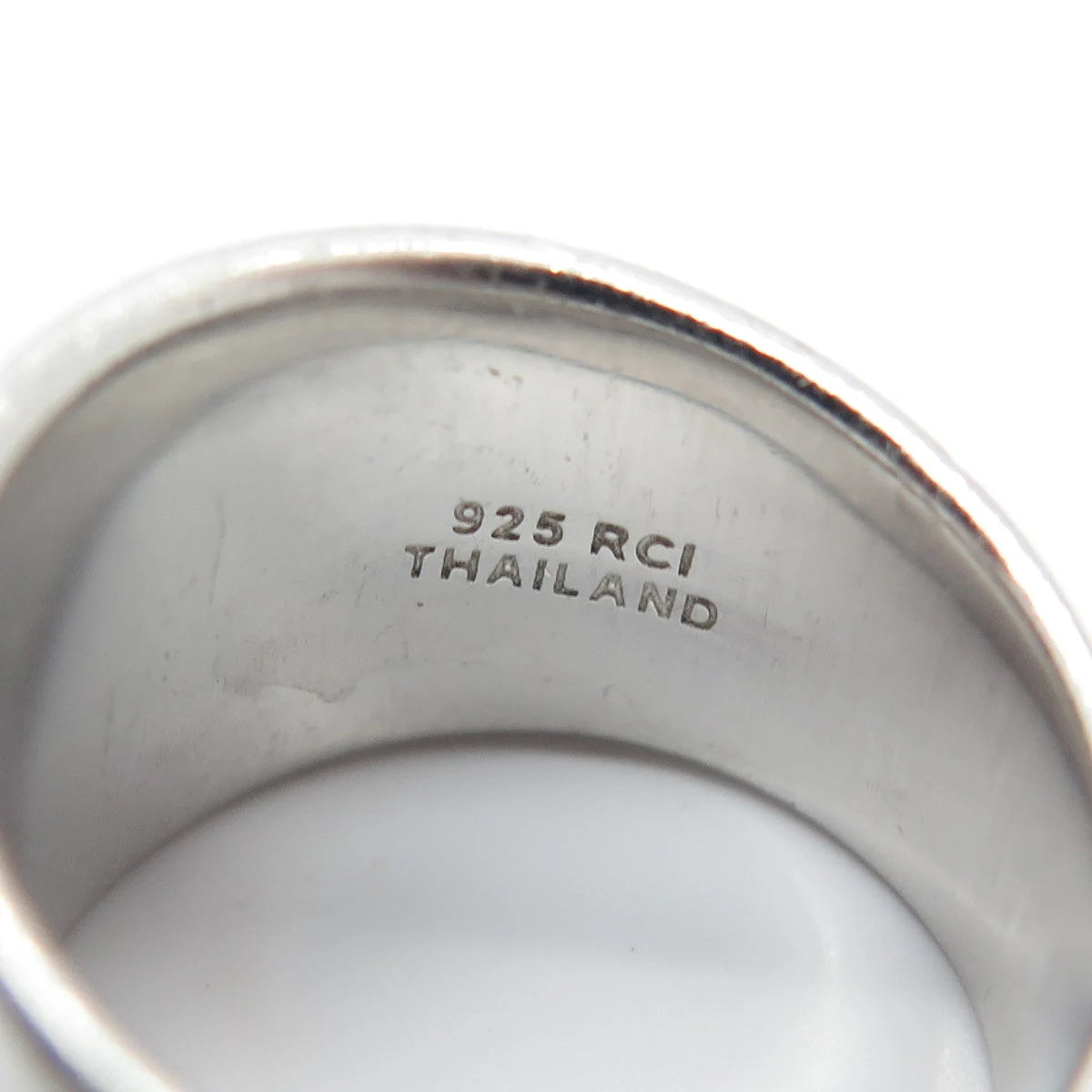 925 Sterling Silver Vintage Textured Wide Ring Size 7