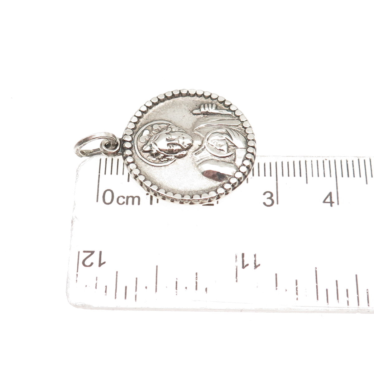 M. De Jean 925 Sterling Silver Vintage Saint Jude Thaddeus Charm Pendant