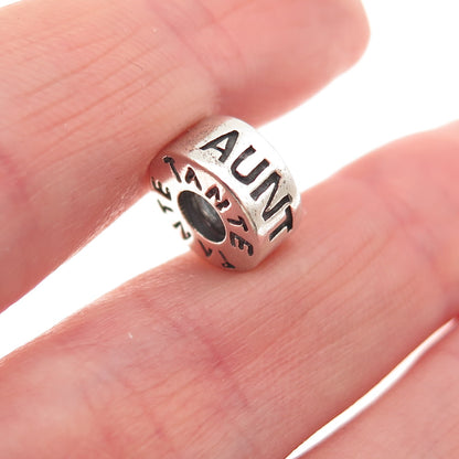 Chamilia 925 Sterling Silver Aunt Tia Tante Slide Spacer Charm