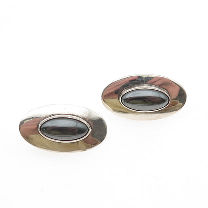 Nancy Haloo Old Pawn 925 Sterling Silver Vintage Southwestern Hematite Earrings