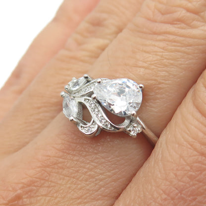 925 Sterling Silver Multi-C Z Ring Size 7.25