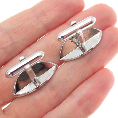 SWANK 925 Sterling Silver Vintage Modernist Petal Cufflinks
