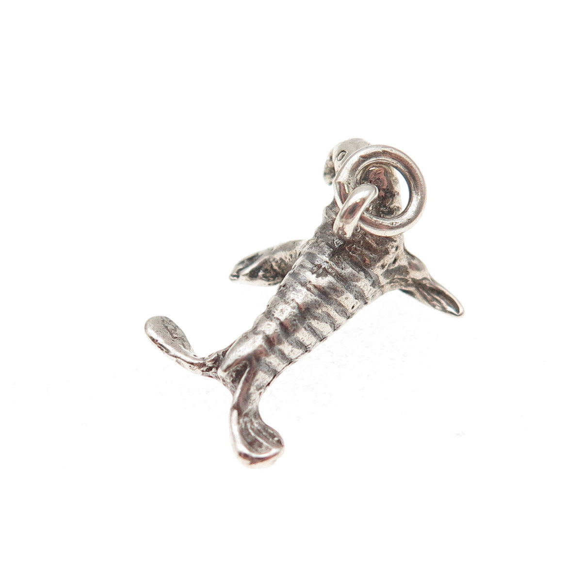 925 Sterling Silver Vintage Sea Lion Oxidized 3D Charm Pendant