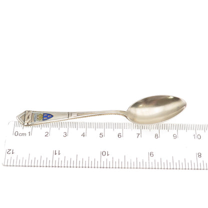 800 Silver Gold Plated Antique Art Deco Germany Enamel Versailles Teaspoon