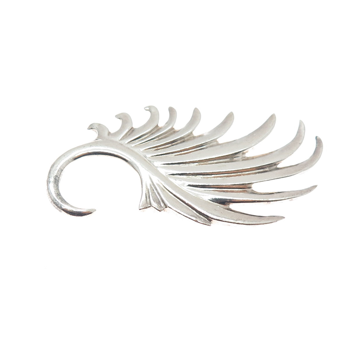 925 Sterling Silver Vintage Modernist Angel Wing SINGLE Hook Earring