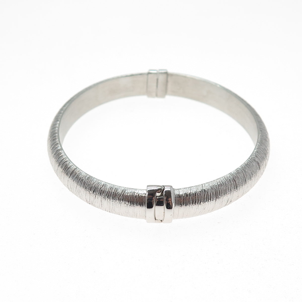 GIOIELLI DI VALENZA Sterling Silver Vintage Italy Modernist Bangle Bracelet 7.5"