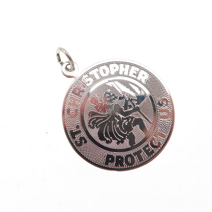 Griffith & Sons 925 Sterling Silver Vintage St. Christopher Charm Pendant