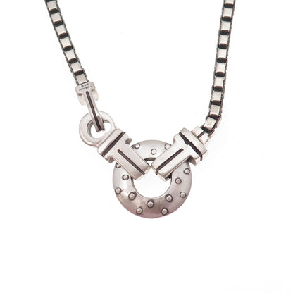 Lisa Jenks 925 Sterling Silver Vintage Modernist Box Chain Necklace 18"