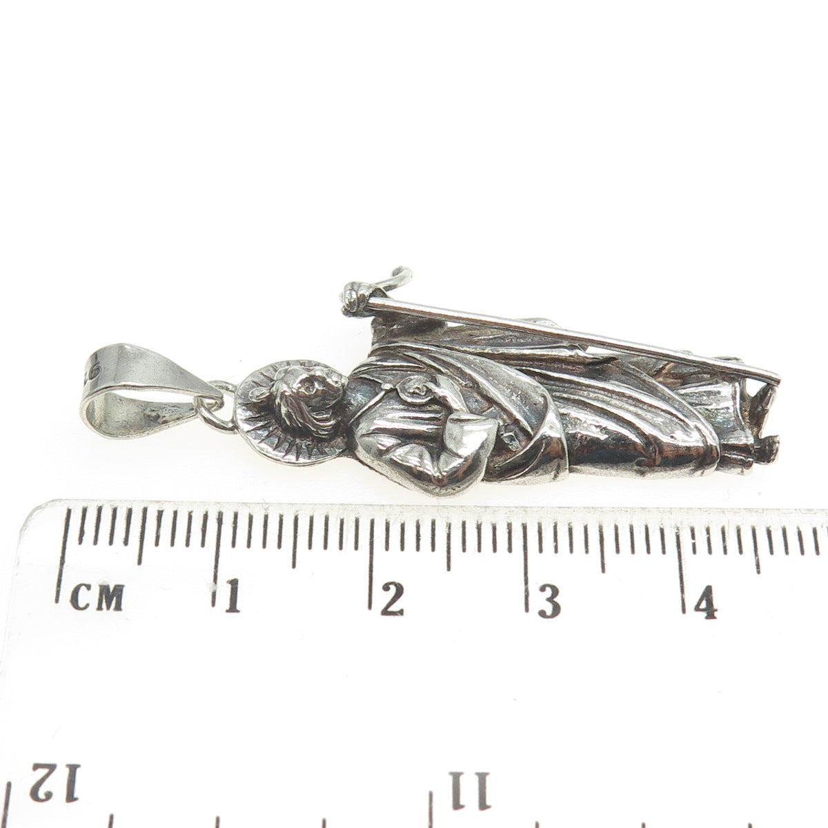 925 Sterling Silver Vintage St. Jude Religious Pendant