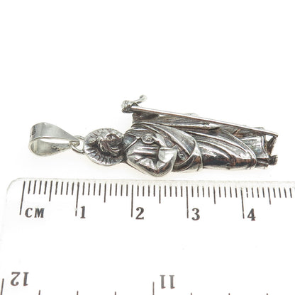 925 Sterling Silver Vintage St. Jude Religious Pendant