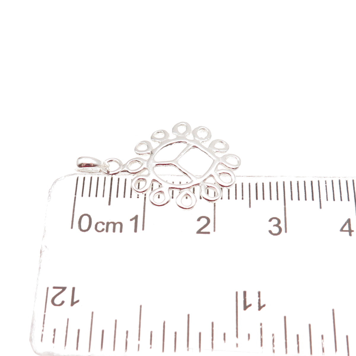925 Sterling Silver Vintage Peace Symbol Swirl Charm Pendant