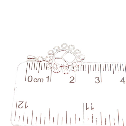 925 Sterling Silver Vintage Peace Symbol Swirl Charm Pendant
