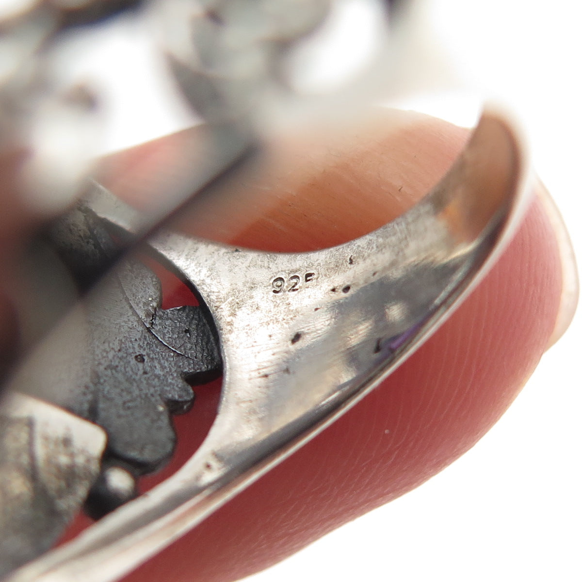 925 Sterling Silver Vintage Real Amethyst Butterfly & Flower Ring Size 5.75