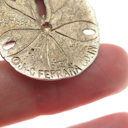 J + C FERRARA CO INC 925 Sterling Silver Gold Plated Vintage Sand Dollar Pendant
