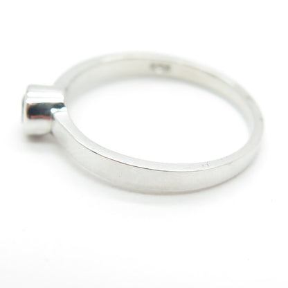 925 Sterling Silver Pink Round-Cut Shaped C Z Ring Size 7