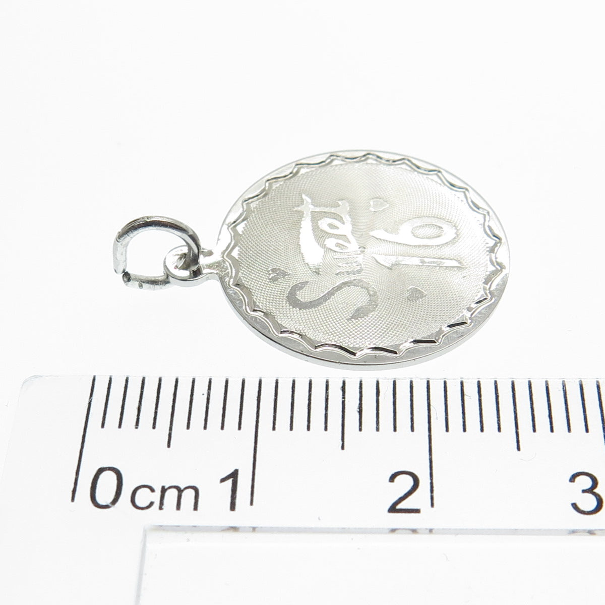 925 Sterling Silver Vintage Sweet 16 Round Tag Charm Pendant