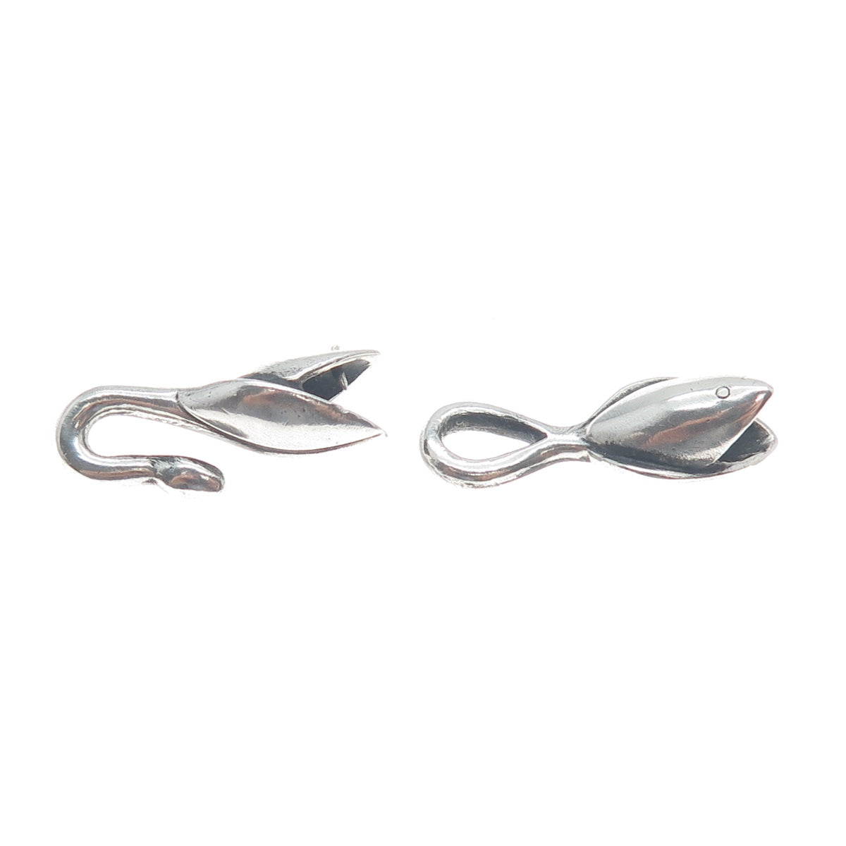 925 Sterling Silver Vintage Bracelet / Necklace Modernist Two-Piece Hook Lock