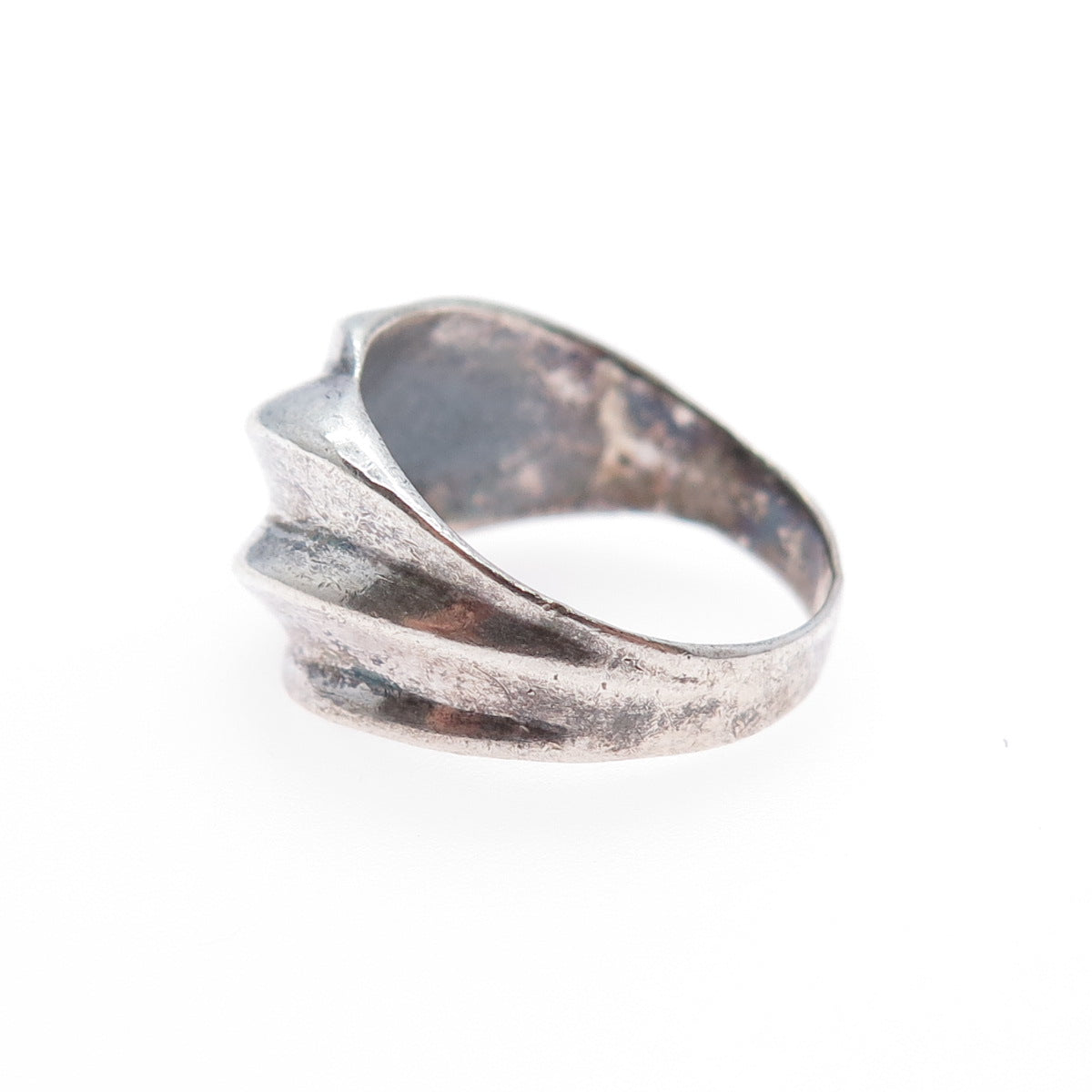 925 Sterling Silver Vintage Modernist Oxidized Ring Size 6