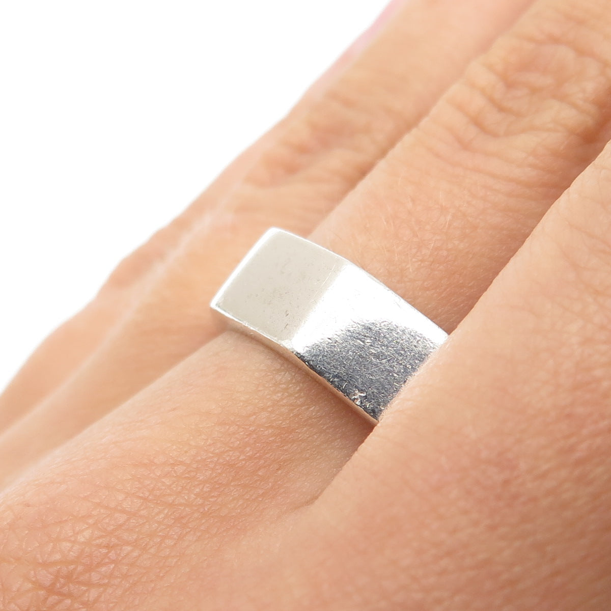 925 Sterling Silver Vintage Screw Nut Band Ring Size 9.25