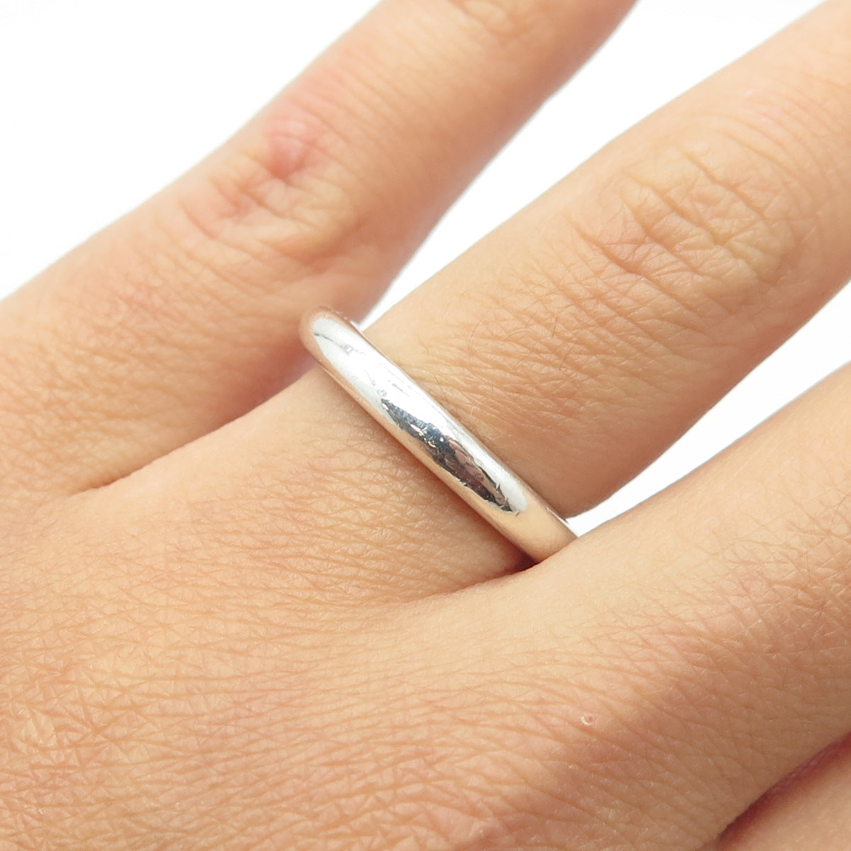 MICHELLE ALBALA 925 Sterling Silver Classic Wedding Band Ring Size 7