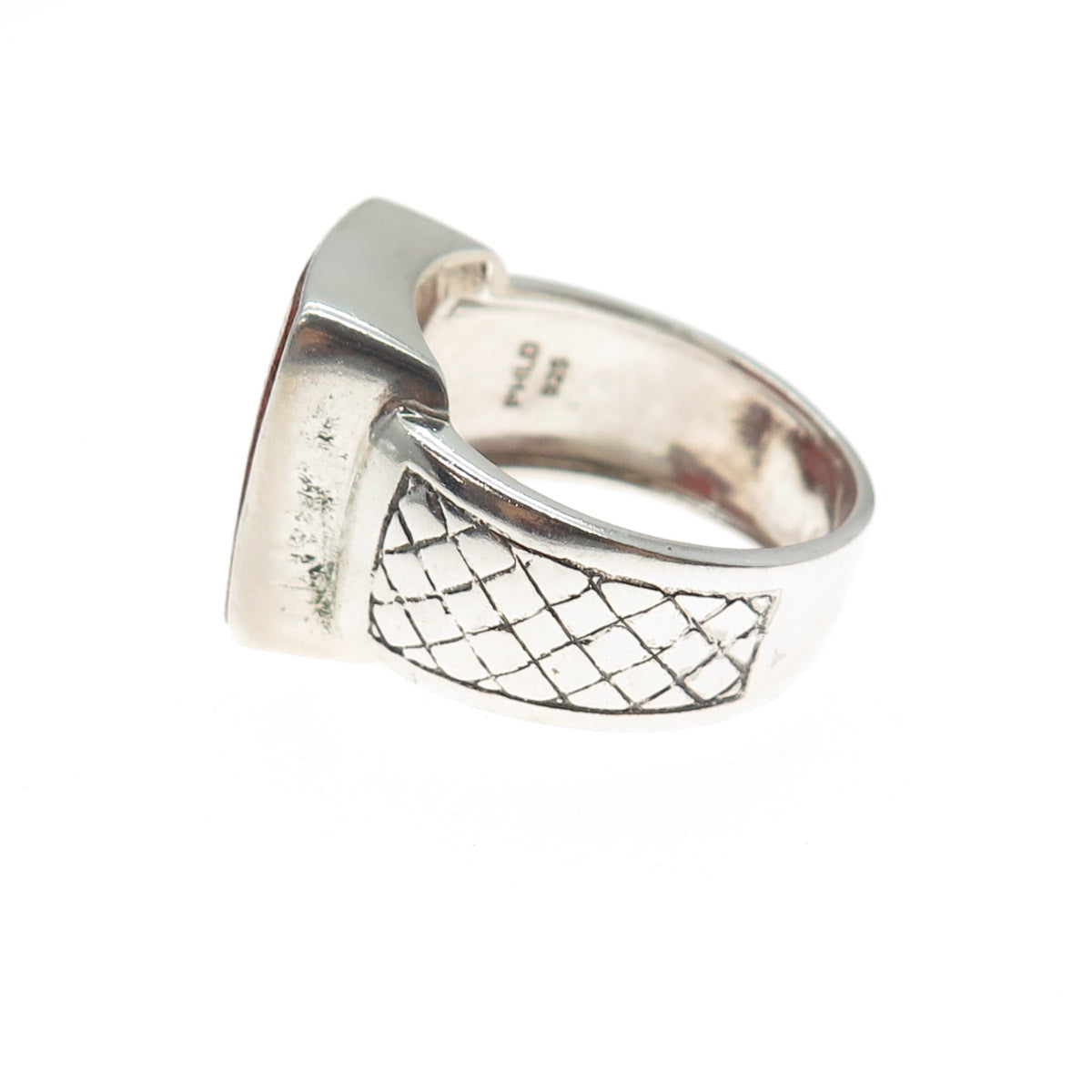 PHLD PlayHardLookDope 925 Sterling Silver Real Coral Ring Size 12.25