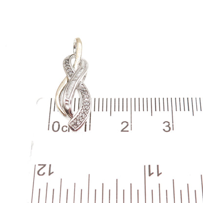 Sun 925 Sterling Silver 14K Gold Real Diamond Infinity Charm Pendant