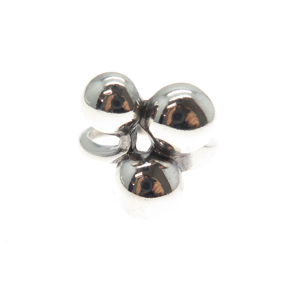 925 Sterling Silver Vintage Modernist Beaded Oxidized Ring Size 5.75