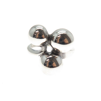 925 Sterling Silver Vintage Modernist Beaded Oxidized Ring Size 5.75