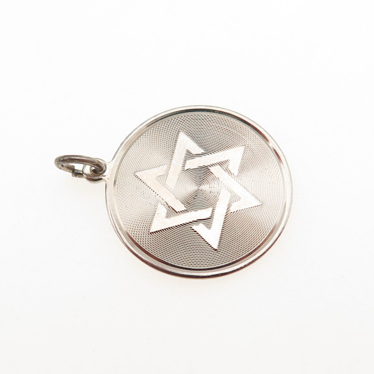 925 Sterling Silver Vintage Star of David Judaica Charm Pendant