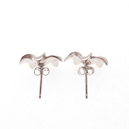 925 Sterling Silver Hawaiian Plumeria Flower Stud Earrings