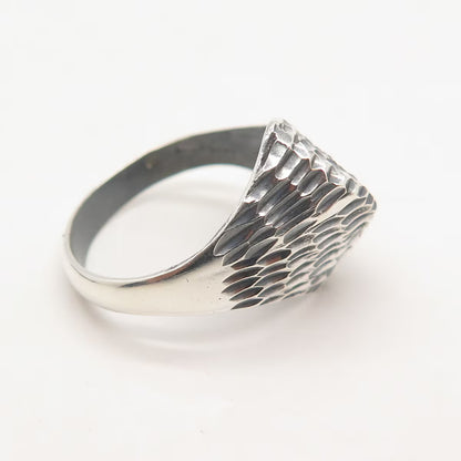 925 Sterling Silver Vintage Honeycomb Ring Size 8