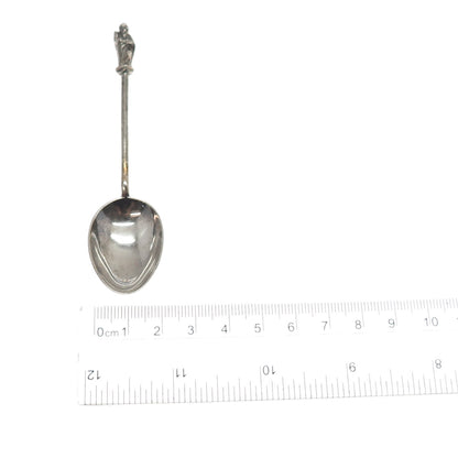 WILLIAM HUTTON & SONS Sterling Silver Antique 1896 London Apostle Coffee Spoon