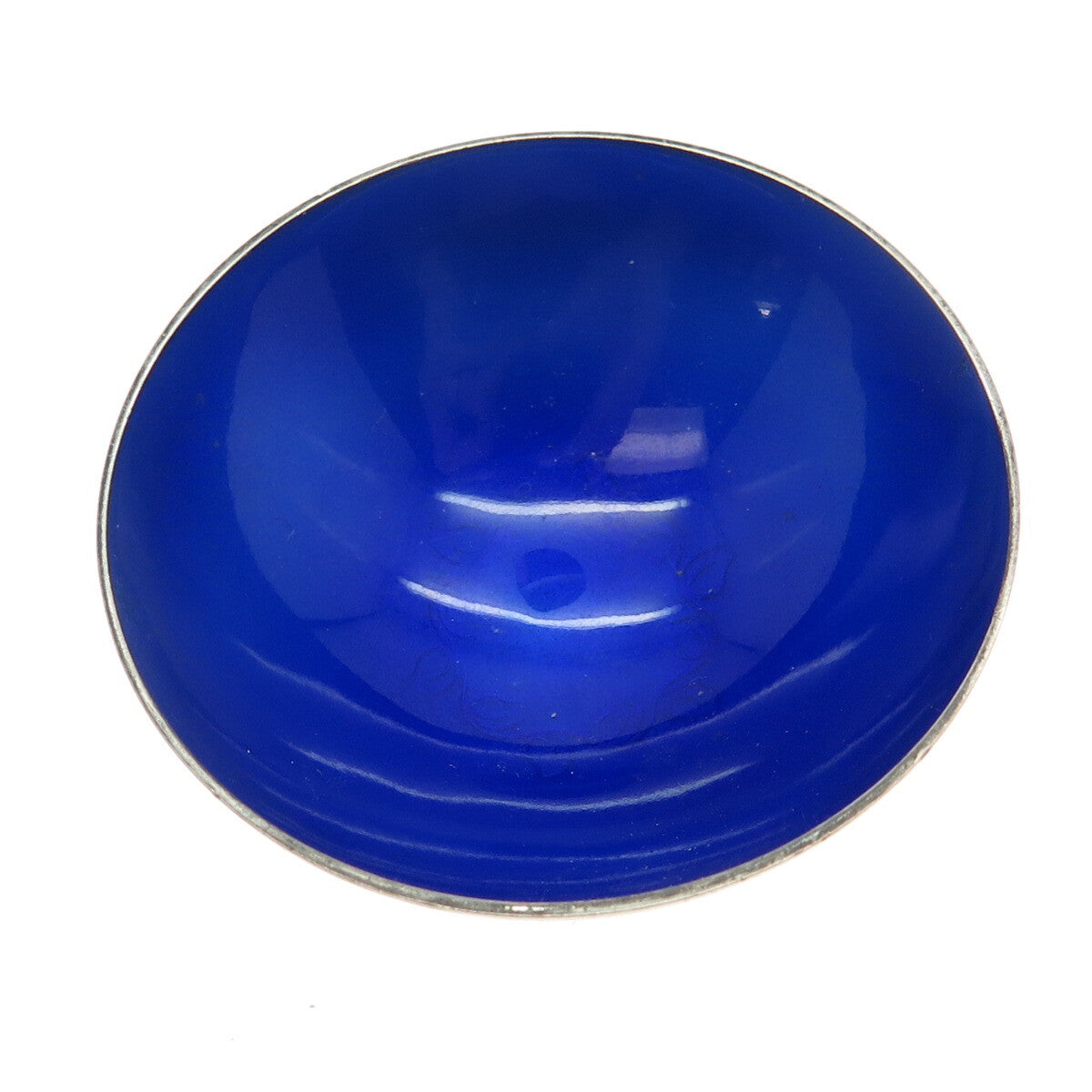VOLMER BAHNER 925 Sterling Silver Vintage Denmark Guilloche Enamel Blue Bowl