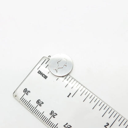 925 Sterling Silver USA Two In Town Fish Charm Pendant