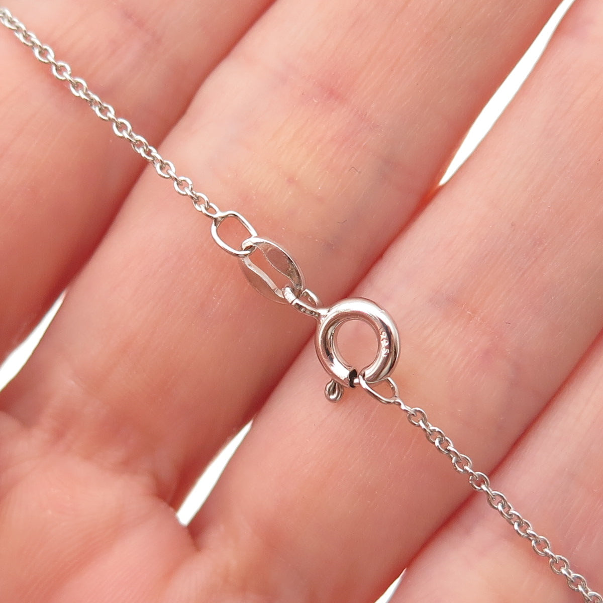 925 Sterling Silver 10K Gold Real Diamond Heart Key Cable Chain Necklace 18"