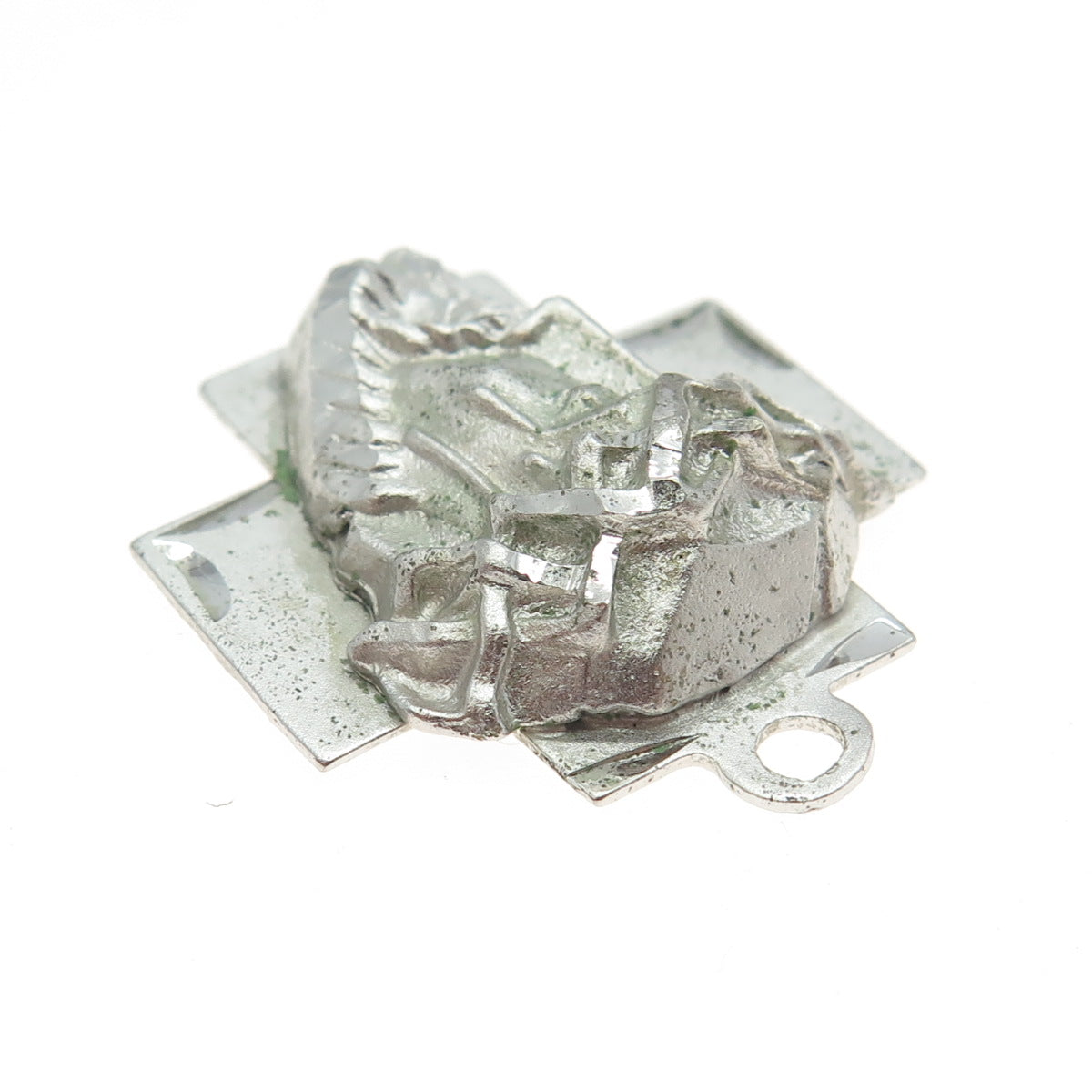 925 Sterling Silver Vintage Jesus Cross Religious Pendant