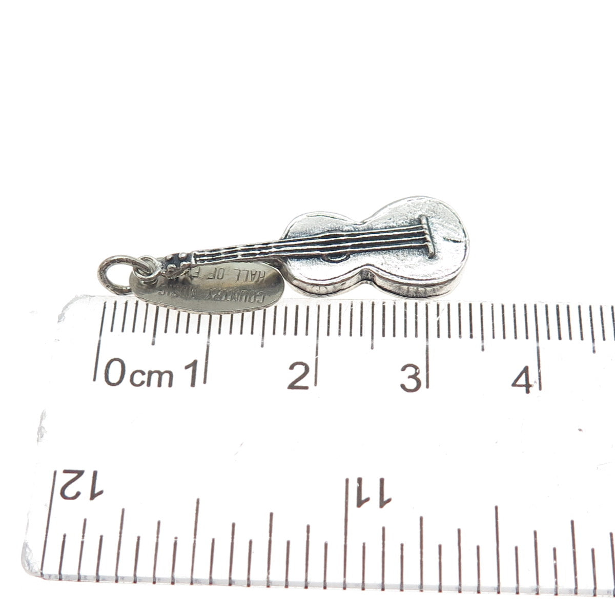 925 Sterling Silver Vintage Country Music Hall of Fame Guitar Charm Pendant