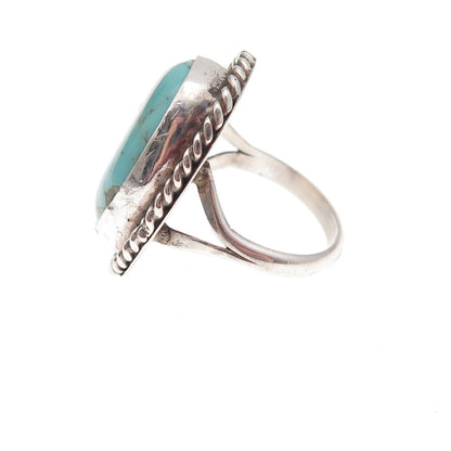Old Pawn 925 Sterling Silver Vintage Southwestern Turquoise Tribal Ring Size 5