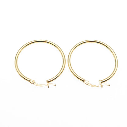 925 Sterling Silver Gold Plated Hoop Earrings