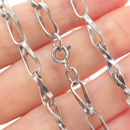 830S Silver Vintage Scandinavian Modernist Twisted Chain Necklace 16"