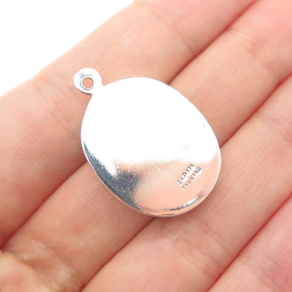 925 Sterling Silver Vintage Sand Dollar Shadow Box Charm Pendant